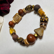 Boho Mix Bracelet | Amazonite | Wood Beads | Shell Beads | Clay | Lava Stones | Fall Bracelet