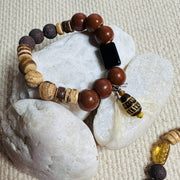 Boho Fringe Bracelet | Clay Beads | Shell Beads | Lava Stones | Fall Bracelet