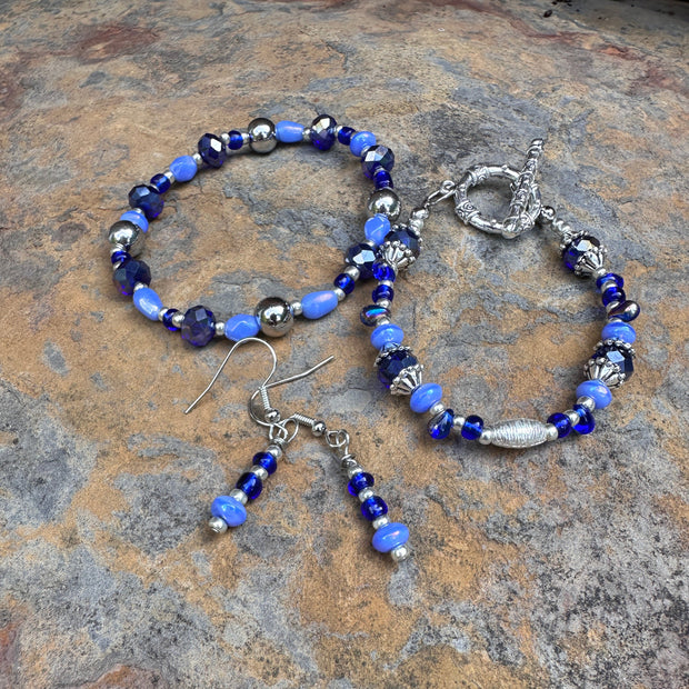 Blue Chinese Crystal Bracelets & Earrings