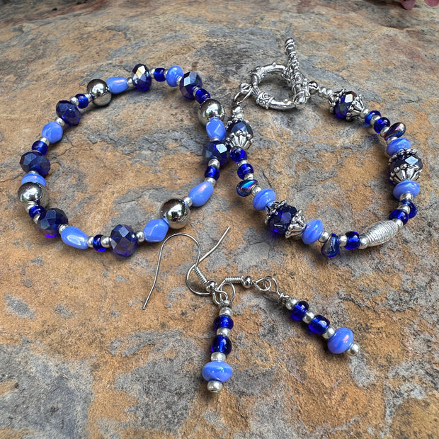 Blue Chinese Crystal Bracelets & Earrings