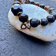 Brown Agate Boho Bracelet | Calming Bracelet | Bold Colors | Gold Spacers | Fall Bracelet