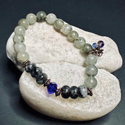 Labradorite Larvikite Star Bracelet | Elastic | Beaded Jewelry